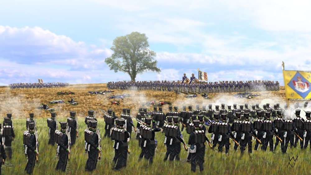 waterloo-napoleon-dot-com-wargame-battle-replay-021-Brunswick-infantry-attacks